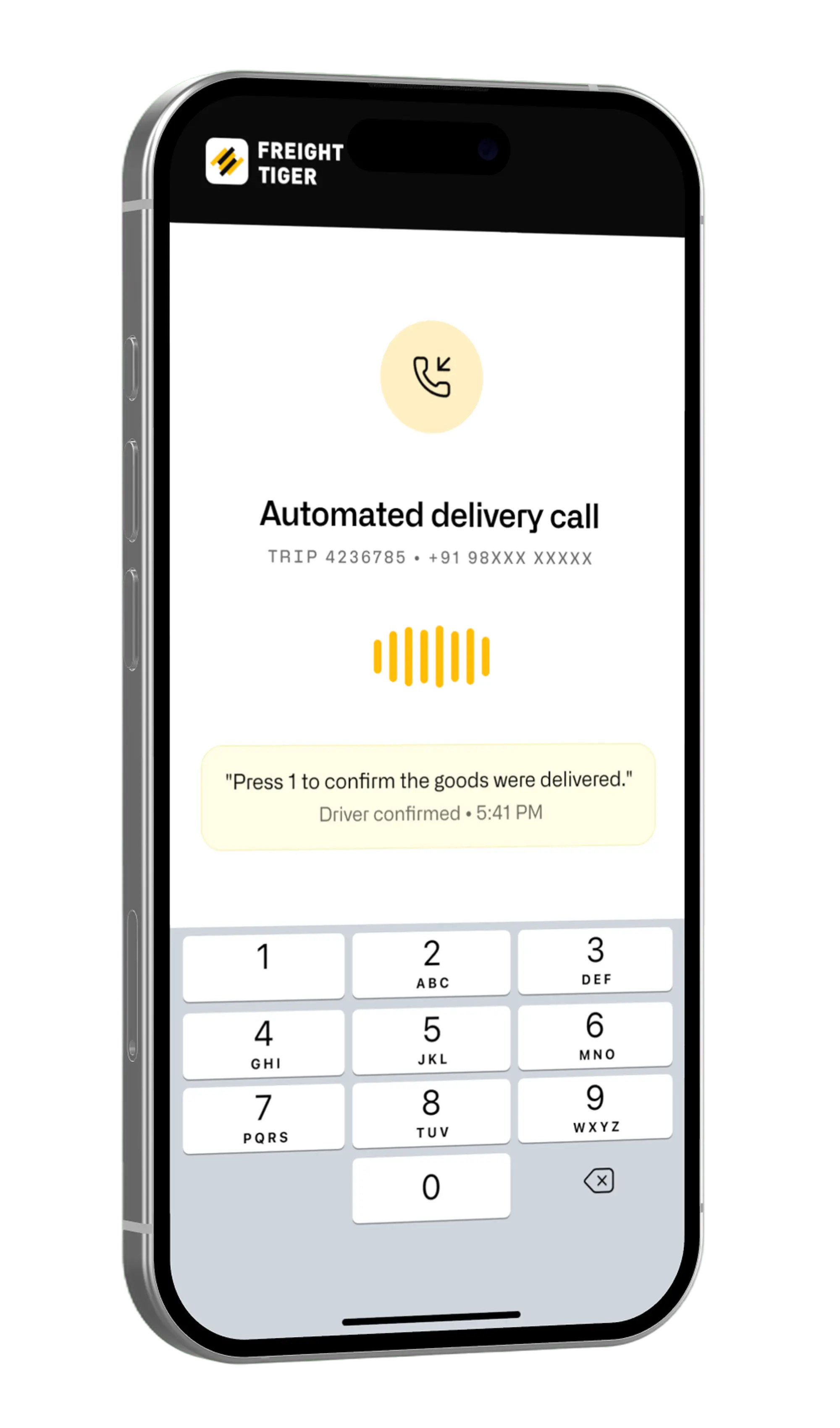 Freight Tiger - Automated delivery call